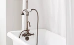 Signature Hardware Gooseneck 60"X27" Shower Conversion Kit, Oil Rubbed Bronze. Fixed Price $399.95.