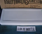 Norris Thermador Toilet Tank Lid White Has Bottom Tabs 21 3/8" X 1/2" 17C. Fixed Price $79.00.