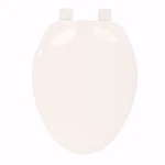 Jones Stephens C101100 White Plastic Elongated Toilet Seat Closed Front W/ Cover. Fixed Price $32.99.