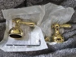 Delta H215PB Metal Lever Faucet Handles Polished Brass New Old Stock. Fixed Price $48.74.