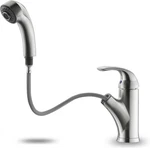 Kitchen Faucet With Sprayer, Brushed Nickel Sink Pull Out Single Handle 1 Hole. Fixed Price $102.99.