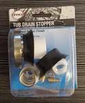 Danco Plastic Multi-fit Toe-touch Bathtub Drain Stopper Brushed Nickel 10755. Fixed Price $7.99.