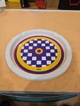 Peter Max Iroquois China Purple White Checkered Plate 10" (b). Fixed Price $35.00.
