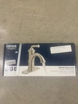 Grohe 21111EN0 Single Hole Handle Bathroom Faucet, Brushed Nickel. Fixed Price $79.99.