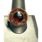 Men's Hy 925 Sterling Silver Garnet And Nephrite Techno Style Ring Size Sky. Fixed Price $386.75.