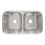 Undermount Stainless Steel Double Basin Kitchen 31 1/2 X 18 1/8" 9". Fixed Price $55.00.