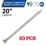 10 Pcs 20 In. Length Braided Stainless Faucet Supply Line 3/8 "com X 1/2 "fip. Fixed Price $35.50.