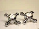 Pair Cross Arm Handles Kitchen Lavatory Tub Shower Faucet Universal Replacements. Fixed Price $45.45.