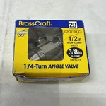 Brasscraft 29 G2CR19X 1/2 Nom Comp Inlet 1/4 Turn Angle Valve. Fixed Price $8.99.