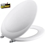K-4615 Revival Elongated Toilet Seat With Polished Chrome Hinges Molded Wood.... Fixed Price $178.61.
