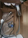 Kohler 13468-CP Geometric Touchless Faucet W Temperature Mixer , Polished Chrome. Fixed Price $200.00.