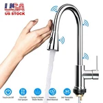 Automatic Touch Sensor Faucet Single Handle W/ Pull Down Sprayer Sink Mixer Tap. Fixed Price $54.97.
