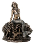Summit Collection Art Nouveau Bronze Metal Colored Female Mermaid Ocean. Fixed Price $33.34.