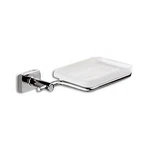 Nameeks 6611-S2 Square Satin Glass Holder Soap Dish, Polished, Chrome. Fixed Price $20.00.