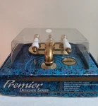 Premier Designer Series Bath Faucet Solid Brass Porcelain Handles Pop Up Drain. Fixed Price $89.95.