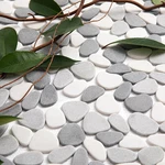 Pebble Tile For Shower Floor, Grey Oval Mosaic Backsplash Kitchen Bat. Fixed Price $109.99.