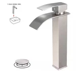 Bwe Waterfall Single Hole Handle Tall Bathroom Vessel Sink Faucet. Fixed Price $38.99.