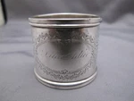 Good Victorian Coin Silver Napkin Ring-engraved Decoration-mono Lillie Adler. Fixed Price $81.24.