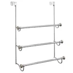 Interdesign York Over Shower Door 3-BAR Towel Rack Split Finish Metal Hang On. Fixed Price $27.99.