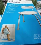 Carex Bath & Shower Seat With Back For Stability Up To 350 Lbs New. Fixed Price $40.01.