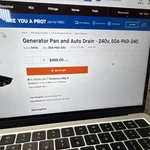 Delta Generator Pan & Auto Drain 240V Mpn 5GA-PAD-240 5P-EST07-BL. Fixed Price $1600.40.