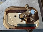 Dornbracht- 24K Gp- Plate Cross Handle Shower Valve Trim-display Sale. Fixed Price $75.00.