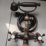 Newport Brass Oil-rubbed Bronze Tub Faucet, Shower, Cross Handles. Fixed Price $260.00.