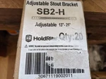 Pack Of 20 Holdrite SB2-H Stout 13" 25" Adjustable Length Support Bracket. Fixed Price $60.00.