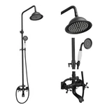 Bwe 3-SPRAY Wall Bar Shower Kit With Rainfall Head, Tub Spout Matte Black. Fixed Price $159.00.