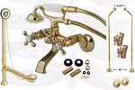 Polished Brass Clawfoot Tub Faucet Kit Includes Drain - Supplies & Stops. Fixed Price $670.99.