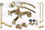 Polished Brass Clawfoot Tub Faucet Kit Includes Drain - Supplies & Stops. Fixed Price $670.99.