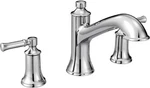 New Condition Moen T683 Dartmoor Two-handle High Arc Roman Tub Faucet, Chrome. Fixed Price $245.00.