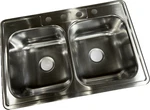 Elkay NLB33224 Neptune 33" X 22" 8-3/16" Double Bowl Drop-in Sink Stainless. Fixed Price $140.00.