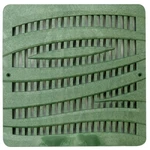 12" In. Plastic Square Drainage Catch Basin Grate With Wave Design Green By Nds. Fixed Price $19.49.