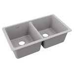 Elkay ELGU3322GS0 Quartz Classic 33" Equal Double Bowl Undermount Sink Greystone. Fixed Price $497.47.
