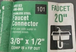 Faucet Supply 3/8"C X 1/2"FIP 20" Proline 496-003. Fixed Price $8.99.