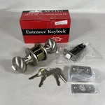 CALLAN2 G2KS1001 Saxon Single Cylinder Keyed Entry Door Knob - Satin Nickel, Nib. Fixed Price $45.55.