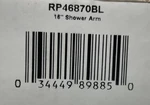 Delta RP46870BL 16" Wall Mounted Shower Arm Only Less Flange - Matte Black Read. Fixed Price $34.99.