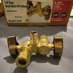 Brasscraft 5QTY #83 KTBRPX1901DVX-R1 1/2-3/8" Dual Shut Off Outlet Stop. Fixed Price $60.00.