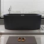 Black 67" Fluted Style Soaking Bathtub Acrylic. Fixed Price $1439.99.