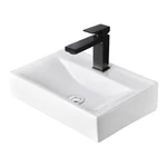 Aquaterior Wall Mount Ceramic Sink W/ Bathroom Square Single Handle Faucet Orb. Fixed Price $139.90.