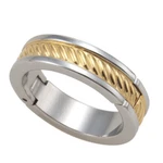 Rochet Ring Size 7 Two Tone Stainless Steel Techno Cable Design. Fixed Price $18.74.