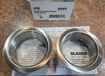 Lot Of (2) Blanco Stainless Steel 4-1/2" Disposal Flange Trim Inserts (441098). Fixed Price $29.89.