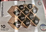 Kamenstein Criss Cross 10-JAR Rack Wood , Space Saving New Box W/spices. Fixed Price $29.99.