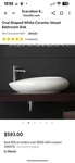 Nameeks Scarabeo 8601 - No Hole Moai Ceramic Vessel Bathroom Sink White. Fixed Price $400.00.