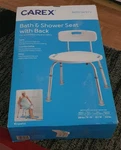 Carex Bath & Shower Seat With Back For Stability Up To 350 Lbs. Brand New. Fixed Price $37.97.