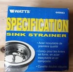 Look Watts Eez-on Sink Strainer Chrome Plated Model No. 646443H- 0140904----P-4. Fixed Price $18.00.