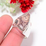 Bird Eye Jasper - Mexico Gemstone 925 Sterling Silver Ring S.9 R11862. Fixed Price $22.10.