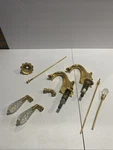 Vtg Lot 2 Brass Faucets Crystal Handles Knobs Drain Pieces Bathroom Sink. Fixed Price $149.99.