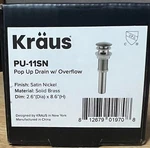 Kraus Satin Nickel Pop-up Drain W/overflow. Fixed Price $31.99.